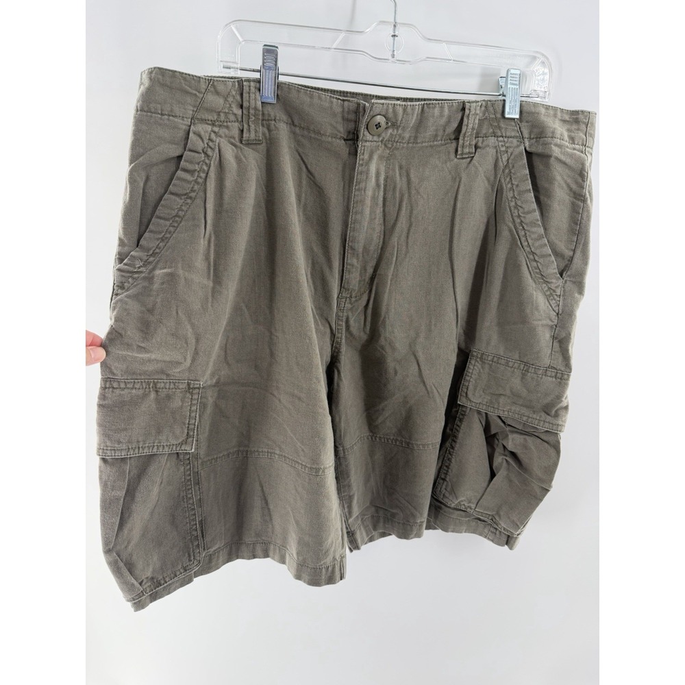 Timberland Shorts Stratham Issue Mens 35 Dk Green Carpenter Cargo Linen 2007